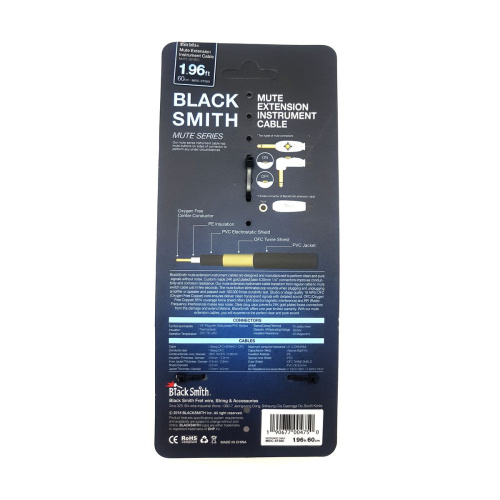 BlackSmith Mute Extension Instrument Cable 1.96ft MEIC-STS60 кабель, 60 см, прJack + прям Jack мама фото 8