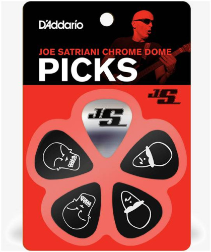 PLANET WAVES JSCD-01 набор медиаторов: (1шт. стальной.+ 4 шт.стандартных) Joe Satriani design фото 2