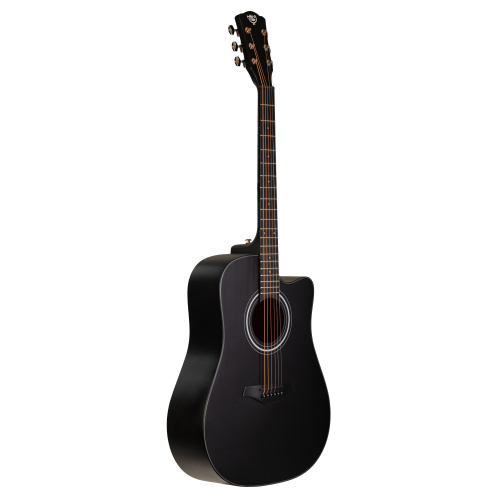ROCKDALE Aurora D5 C BK Satin акустическая гитара, дредноут с вырезом, цвет черный, сатиновое покрытие фото 2