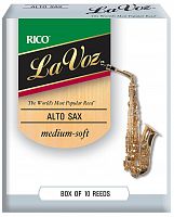 D'ADDARIO WOODWINDS RJC10MS La Voz Alto Saxophone Reeds, MSFT, 10 BX трости для альт саксофона, средне-мягкие, 10 шт