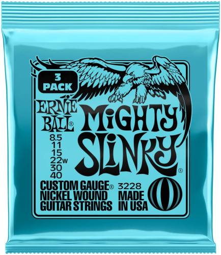 ERNIE BALL 3228 набор из 3х комплектов для эл. гитары Nickel Wound Mighty Slinky (8.5-40)