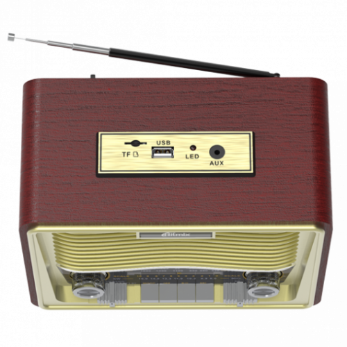 RITMIX RPR-088 GOLD Трехдиапазонное (ФМ/АМ/СВ) радио в ретро стиле, блютус, вход AUX, встроенный mp3-плеер, воспроизведение с micro SD карт памяти или фото 3