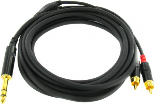 Cordial CFY 3 VCC кабель Y-адаптер джек стерео 6,3 мм/2xRCA, 3,0 м, черный