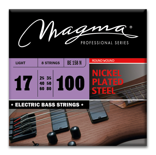 Magma Strings BE158N Струны для 8-струнной бас-гитары 40/17-100/50, Серия: Nickel Plated Steel, Калибр: 40/17-60/25-80/35-100/50, Обмотка: круглая, ни