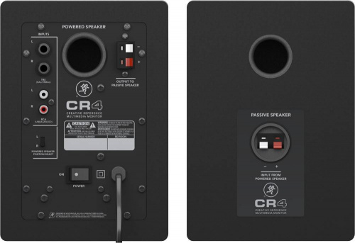 MACKIE CR4 пара студийных мониторов, мощность 50 Ватт, динамик 4", твиттер 0,75", цвет черный фото 3