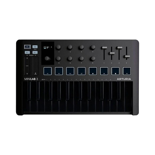 Arturia MiniLAB 3 Deep Black 25 клавишная MIDI-клавиатура пэд-контроллер, 9 регуляторов, 8 RGB п фото 2