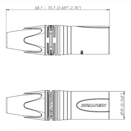 Neutrik NC3MXX-BAG Разъем XLR кабельный, 3 контакта, штекер (M), черный корпус, посеребренные контакты фото 2