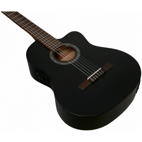 ALMIRES CEC-15 BKS классическая эл-ак. гитара с вырезом, ель/кр.дерево, цвет черный фото 10