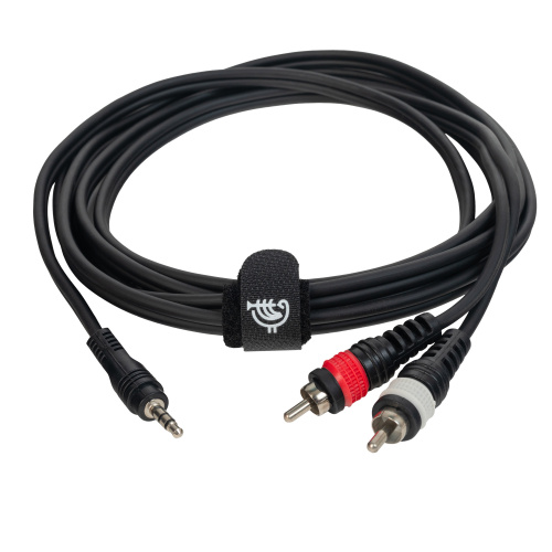ROCKDALE XC-001-3M готовый компонентный кабель, разъемы stereo mini jack папа (3,5) x 2 RCA, 3м, черный фото 4