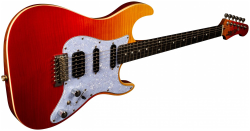 JET JS-600 TRS электрогитара, Stratocaster, корпус кр.дерево/топ клен, HSS, tremolo, цвет TRS фото 2