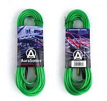 AuraSonics J63J63-10TGR гитарный кабель Jack TS 6.3мм Jack TS 6.3мм 10м, прозрачный зеленый
