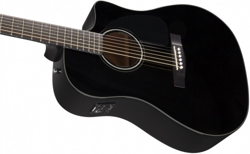 FENDER CC-60SCE BLK WN электроакустическая гитара, топ массив ели, накладка орех, цвет черный фото 2