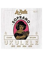 LA BELLA Ukulele 11 Струны для укулеле сопрано, 022-032-036-025, нейлон