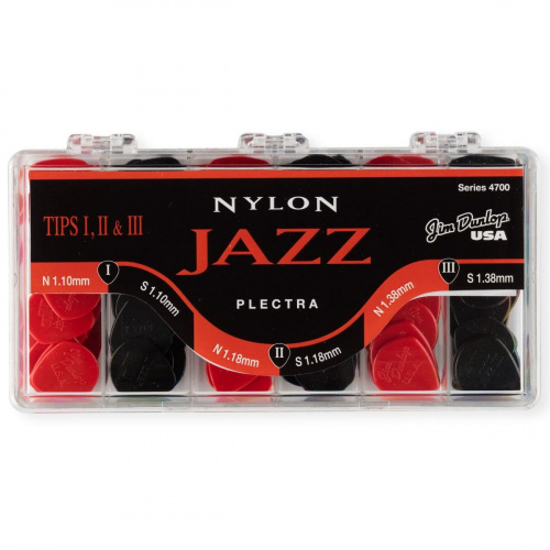 Dunlop Nylon Jazz Display 4700 коробка с медиат, 47R1N, 47R2N, 47R3N, 47R1S, 47R2S, 47R3S 36 шт, 144шт