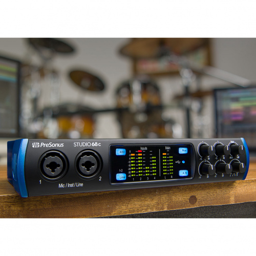 PreSonus Studio 68C аудио/MIDI интерфейс, USB-C 2.0, 6 вх/6 вых каналов, предусилители XMAX, до 24 бита/192кГц, MIDI I/O, S/PDIF I/O, ПО StudioLive Ar фото 6