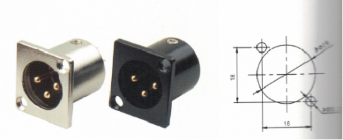INLINE PA1060 Разъём XLR-M 3х контактный металл. черный (панельный) фото 2