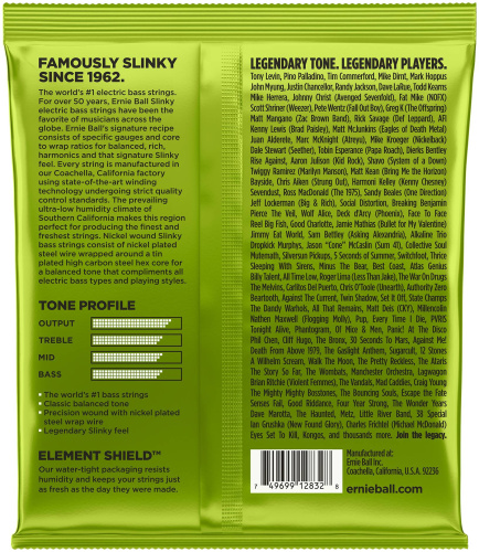 Ernie Ball 2832 струны для бас-гитары Nickel Wound Bass Regular Slinky (50-70-85-105) фото 2