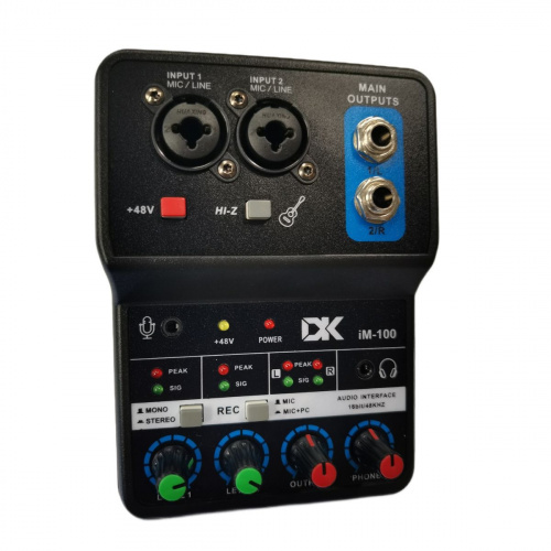 DK iM-100 мини микшер- аудиоинтерфейс, 2 вход. канала, USB 2.0