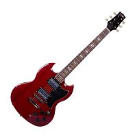 REDHILL SGX200/TR эл.гитара, SG, H+H, 2V/2T/3P, махагон, цвет прозрачный красный