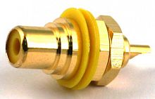 Neutrik Rean NYS367-4 панельный разъем RCA, желтый изолятор, золоченые контакты