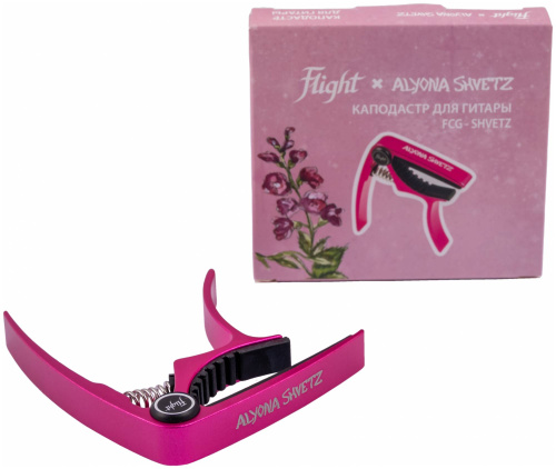 FLIGHT FCG-SHVETZ каподастр для гитары ALYONA SHVETZ, подписная модель Алена Швец, цвет розовый фото 4