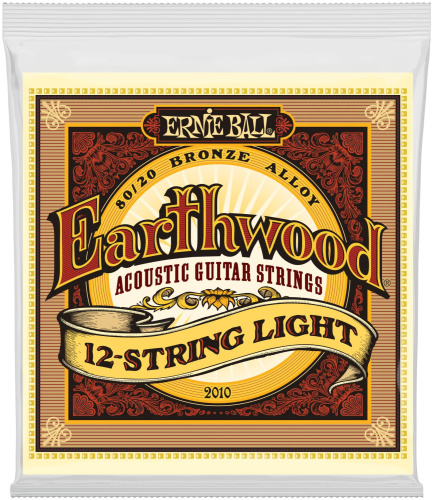 Ernie Ball 2010 струны для 12стр. акуст.гитары 80/20 Light (9-9.12-12.20w-9.26-12.36-20p.46-26)