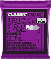 ERNIE BALL 3250 набор из 3х комплектов для эл. гитары Power Slinky Classic RnR Pure (11-48)