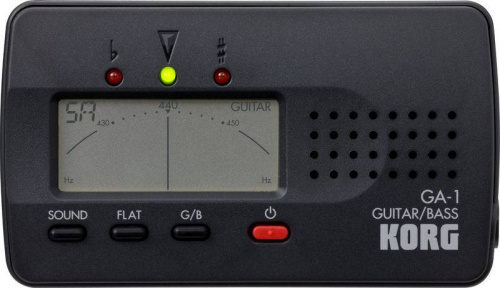 KORG GA-1 цифровой тюнер для гитары/бас-гитары. Жидкокристаллический псевдо-стрелочный дисплей с повышенным разрешением и точностью. Эксклюзивный режи