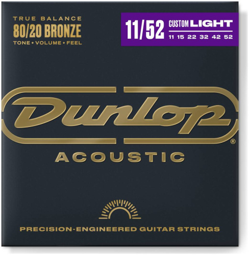 Dunlop DAB1152 струны для акустической гитары Bronze 80/20 Med Light 11-52