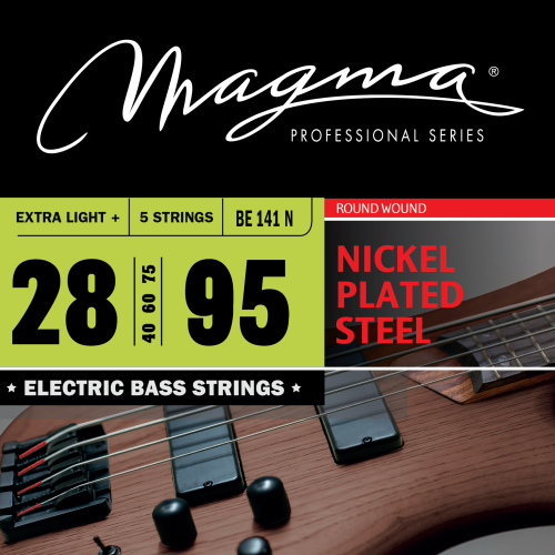 Magma Strings BE141N Струны для 5-струнной бас-гитары High C 28-95, Серия: Nickel Plated Steel, Калибр: 28-40-60-75-95, Обмотка: круглая, никелирована