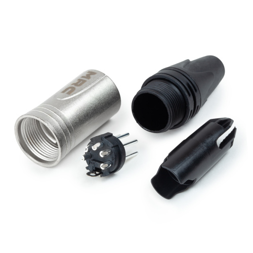 MrCable RXCX-5M Кабельный разъем XLR, 5-и контактный (M), X-серия, металлический никелированный корпус, контакты покрытие серебро, под пайку, зажимной фото 2