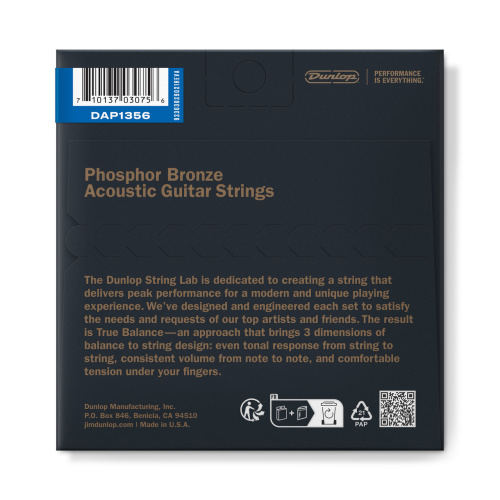 Dunlop DAP1356 струны для акустической гитары Phosphor Bronze 13-56 фото 2