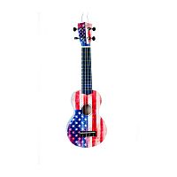 WIKI UK/US гитара укулеле сопрано, липа, изображение американского флага, чехол в комплекте