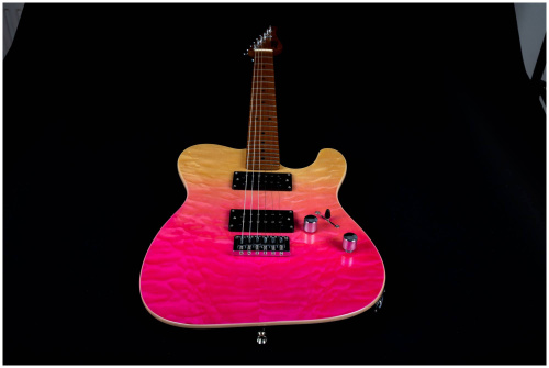 JET JT-450 QTPK электрогитара, Telecaster, корпус липа, топ тигровый клен, цвет PK фото 13