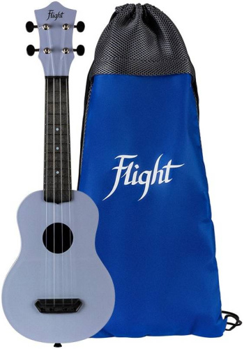 FLIGHT ULTRA S-35 Fog укулеле сопрано, серия Ultra, поликарбонат армированный. Серый. Рюкзак