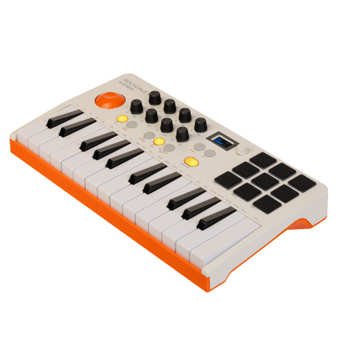ROCKDALE Element White, компактная миди-клавиатура, 25 клавиш, цвет белый фото 3
