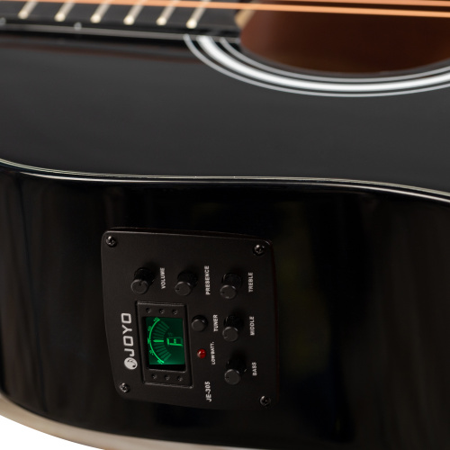 ROCKDALE Aurora D5-E Gloss C BK электроакустическая гитара дредноут с вырезом, цвет черный, глянцевое покрытие фото 8