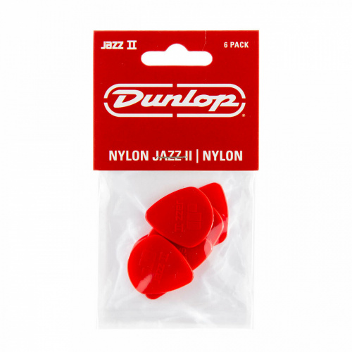 Dunlop Nylon Jazz II 47P2N 6Pack медиаторы, полукруглый кончик, толщина 1.18 мм, красные, 6 шт. фото 4