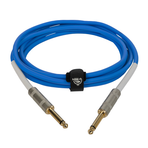 ROCKDALE Wild C3 инструментальный (гитарный) кабель, цвет голубой, металлические разъемы mono jack - mono jack, 3 метра фото 4