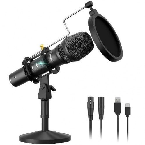 Maono AU-HD300T микрофон студийный, динамический кардиоидный. Держатель, подставка, поп-фильтр