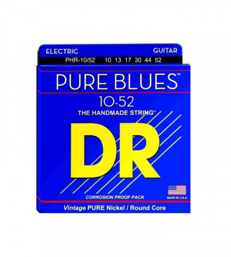 DR PHR-10/52 серия Pure Blues для электрогитары, чистый никель, Medium to Heavy (10-52)