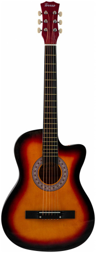 TERRIS TF-3802С SB акустическая фолк гитара, цвет: санберст