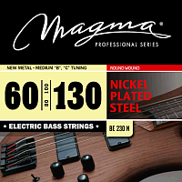 Magma Strings BE230N Струны для бас-гитары 60-130, Серия: Nickel Plated Steel, Калибр: 60-80-100-130, Обмотка: круглая, никелированая сталь, Натяжение