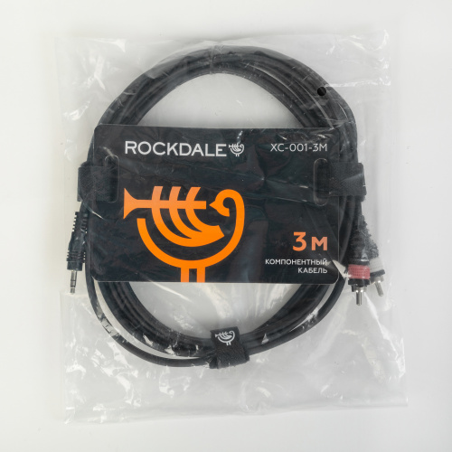 ROCKDALE XC-001-3M готовый компонентный кабель, разъемы stereo mini jack папа (3,5) x 2 RCA, 3м, черный фото 7