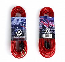 AuraSonics J63J63-10TRD гитарный кабель Jack TS 6.3мм Jack TS 6.3мм 10м, прозрачный красный