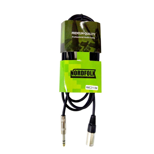 NordFolk NMC211/10M кабель XLR male 6.3 мм jack stereo, металл разъёмы, 10 м.