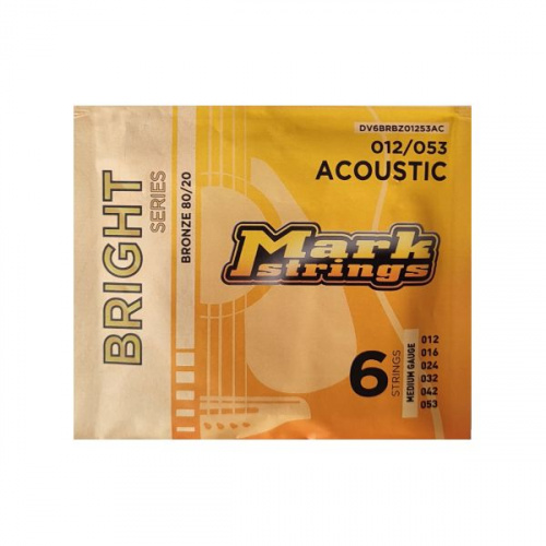 Markbass Bright Series DV6BRBZ01253AC струны для акустической гитары, 12-53, бронза 80/20