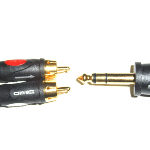 Die HARD DH530 Проф. аудио кабель, стерео джек 6.3мм — 2х RCA, длина 1.8 м