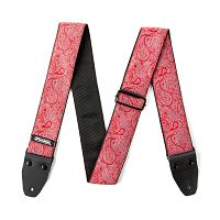 Dunlop Jacquard Paisley Red D6711 дизайнерский ремень для гитары, жаккардовая ткань c кожей