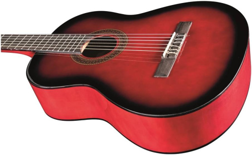 EKO CS-10 Red Burst классическая гитара 4 4, топ липа, корпус липа, цвет красный санберст фото 3